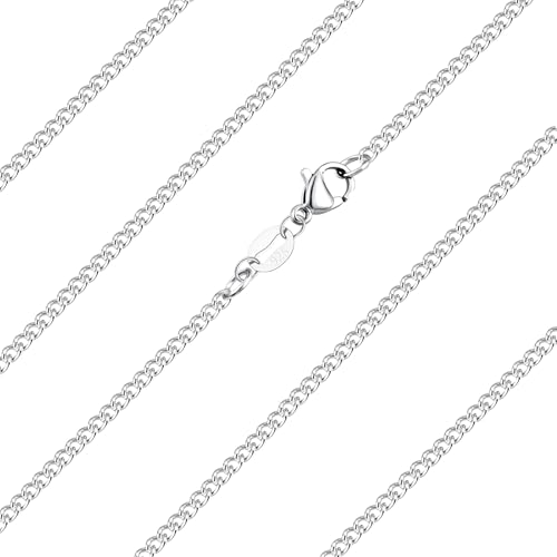 Thumbnail 1 de bifriend Delicate S925 Silver Choker Necklace (16–30 inches) – Italian Chain, 2.0mm Thick
