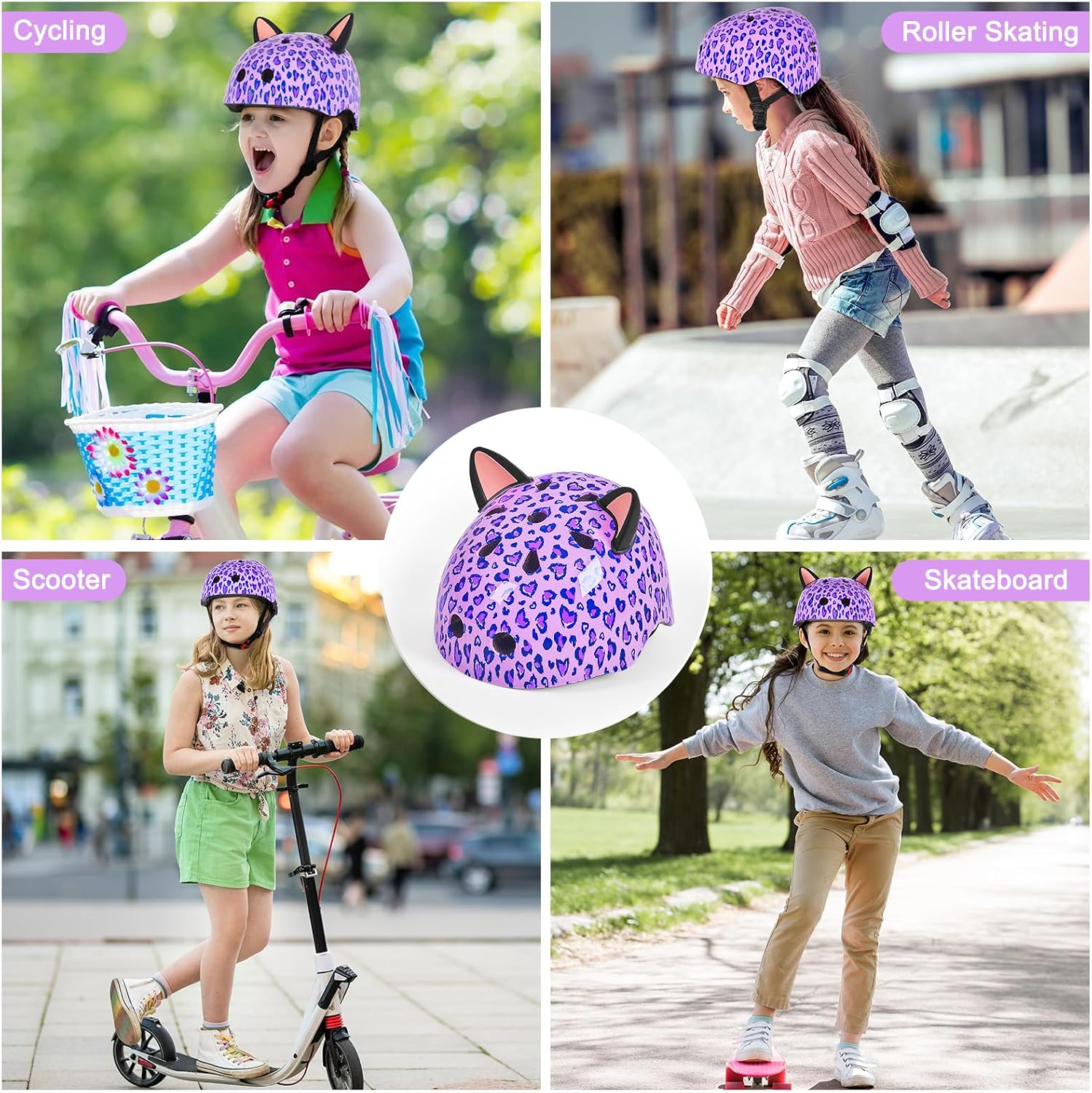 Thumbnail 6 de MHJY Kids Helmet for Age 3-14 Girls: Adjustable Bike Helmet with DIY Cat Ears