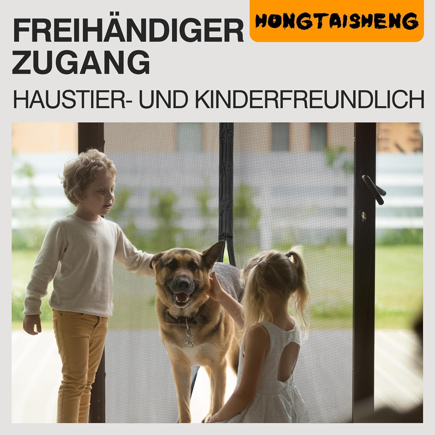 Thumbnail 4 de Fliegengitter Balkontür von HONGTAISHENG – Magnetvorhang 105x215 cm, ohne Bohren, 4 cm Klettverschluss, Schwarz