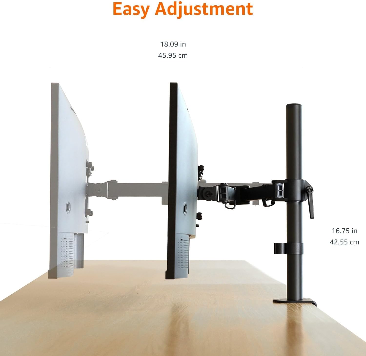 Thumbnail 3 de Amazon Basics Adjustable Single Monitor Arm Mount for up to 32-inch screens (black)