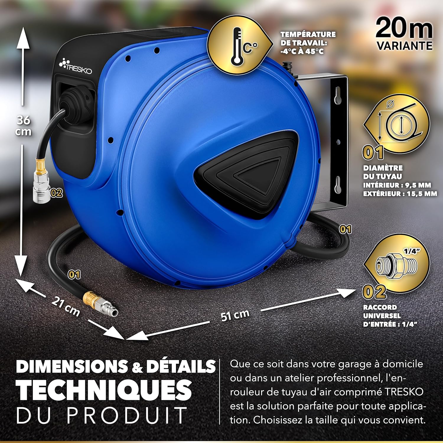 Detalle 2 de TRESKO® Enrouleur tuyau 20 m đź›