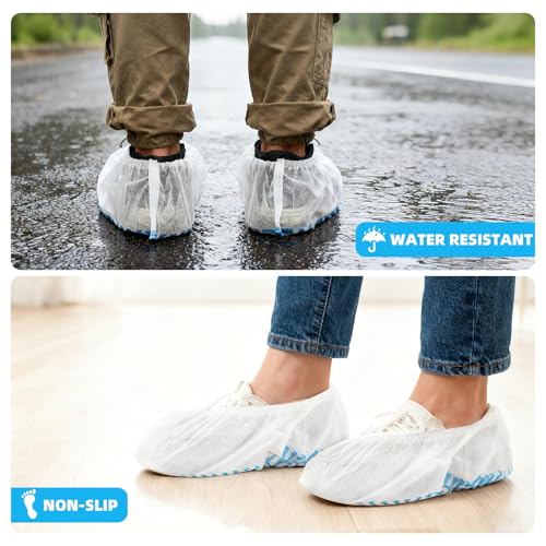 Thumbnail 6 de WUJUN Disposable Shoe Covers, 100 Pack, Waterproof Non-Slip CPE