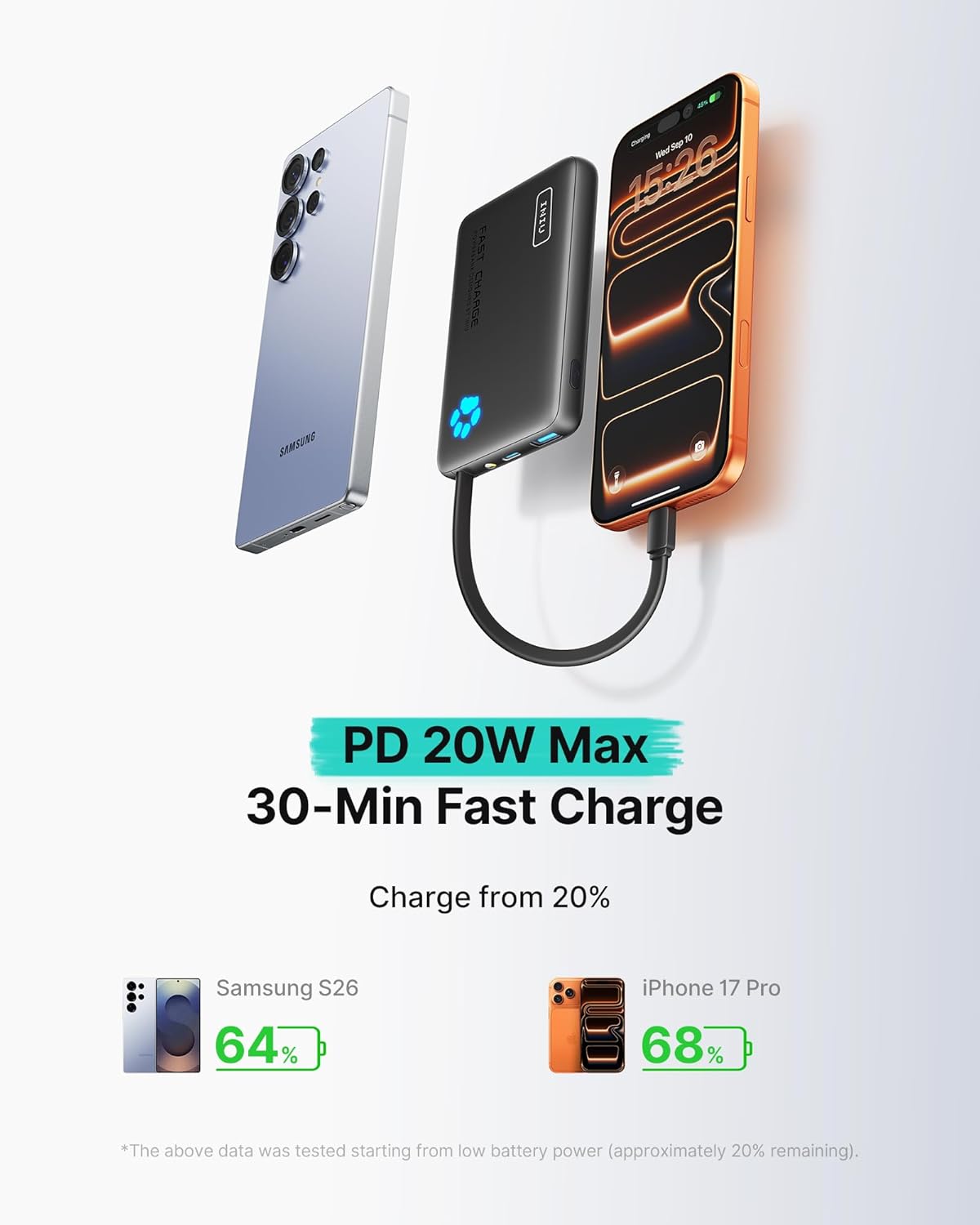 Detalle de INIU Power Bank 10000mAh portable charger
