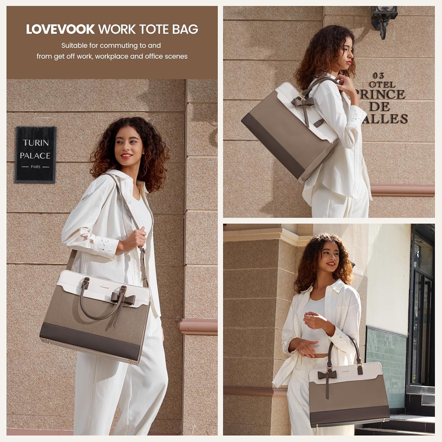 Detalle de LOVEVOOK 15.6 Inch Laptop Handbag for Women