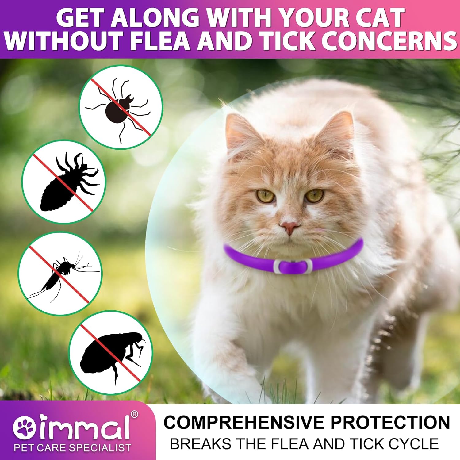 Thumbnail 3 de Collare antiparassitario per gatti 4 pezzi – impermeabile, regolabile 48 cm, 6 mesi di efficacia