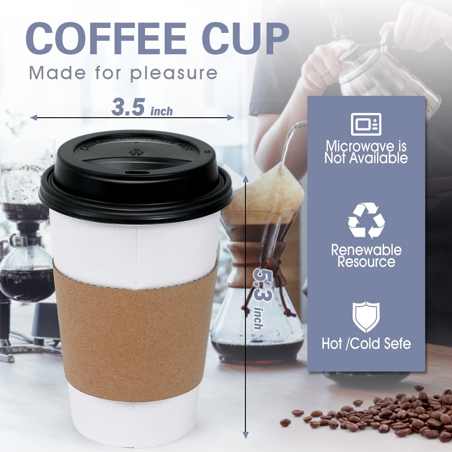 Detalle de GINKGO 16 oz Disposable Coffee Cups