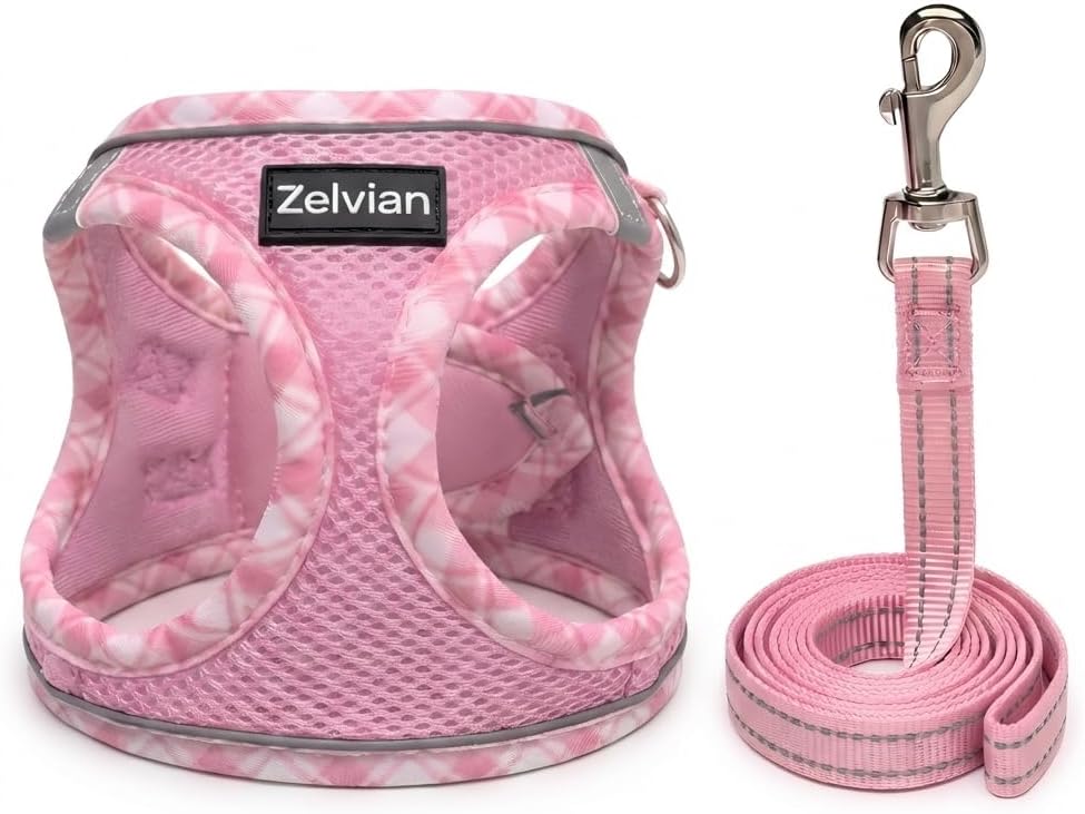 Detalle 2 de Zelvian Adjustable Cat Harness and Lead Set: Escape-Proof Pink Vest for Small Cats and Kittens