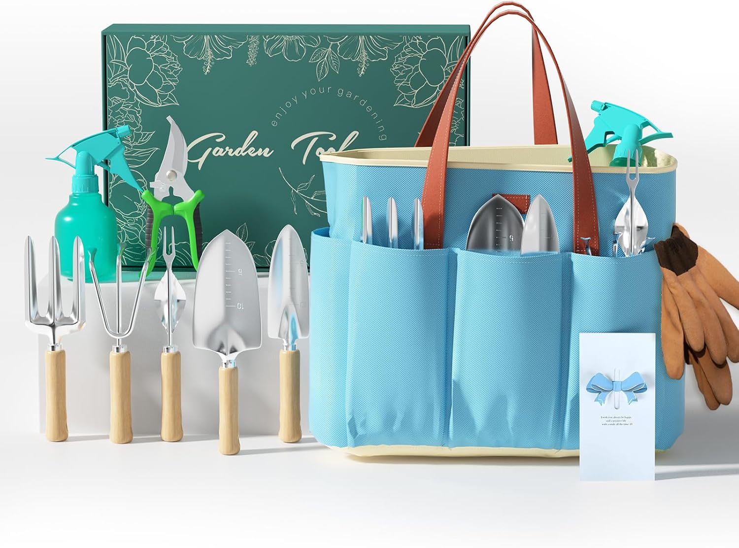 Detalle de VerdantVibes Vibes-A-01 9-Piece Garden Tool Set with Non-Slip Grips