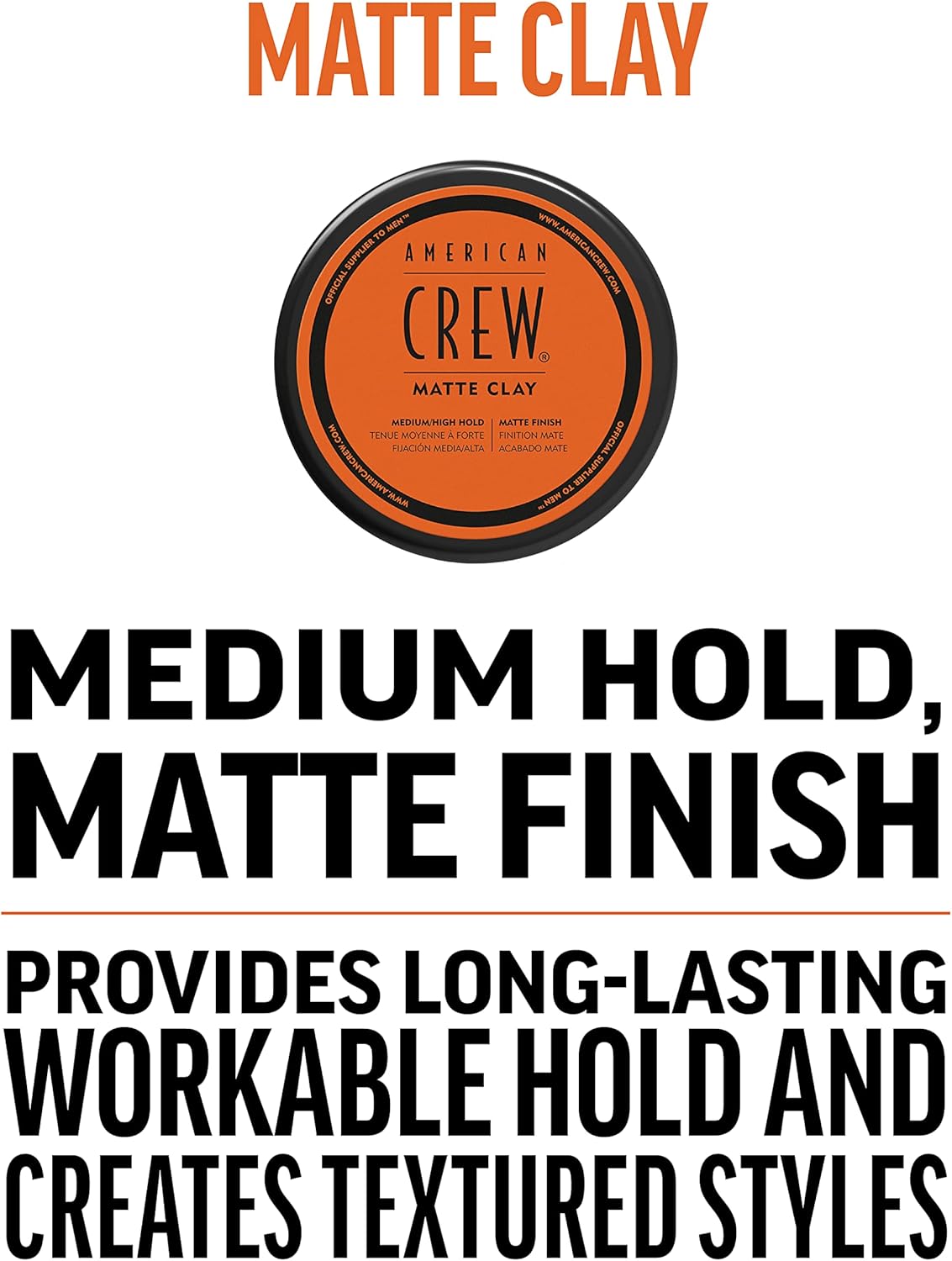 Thumbnail 2 de American Crew Texturising Matte Clay (Medium Hold, Low Shine) – 85 g