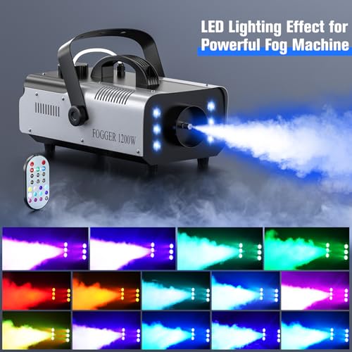 Detalle 2 de 1200W Máquina de Humo con Luces RGB de UKing (1L) para Halloween, Bodas y Fiestas