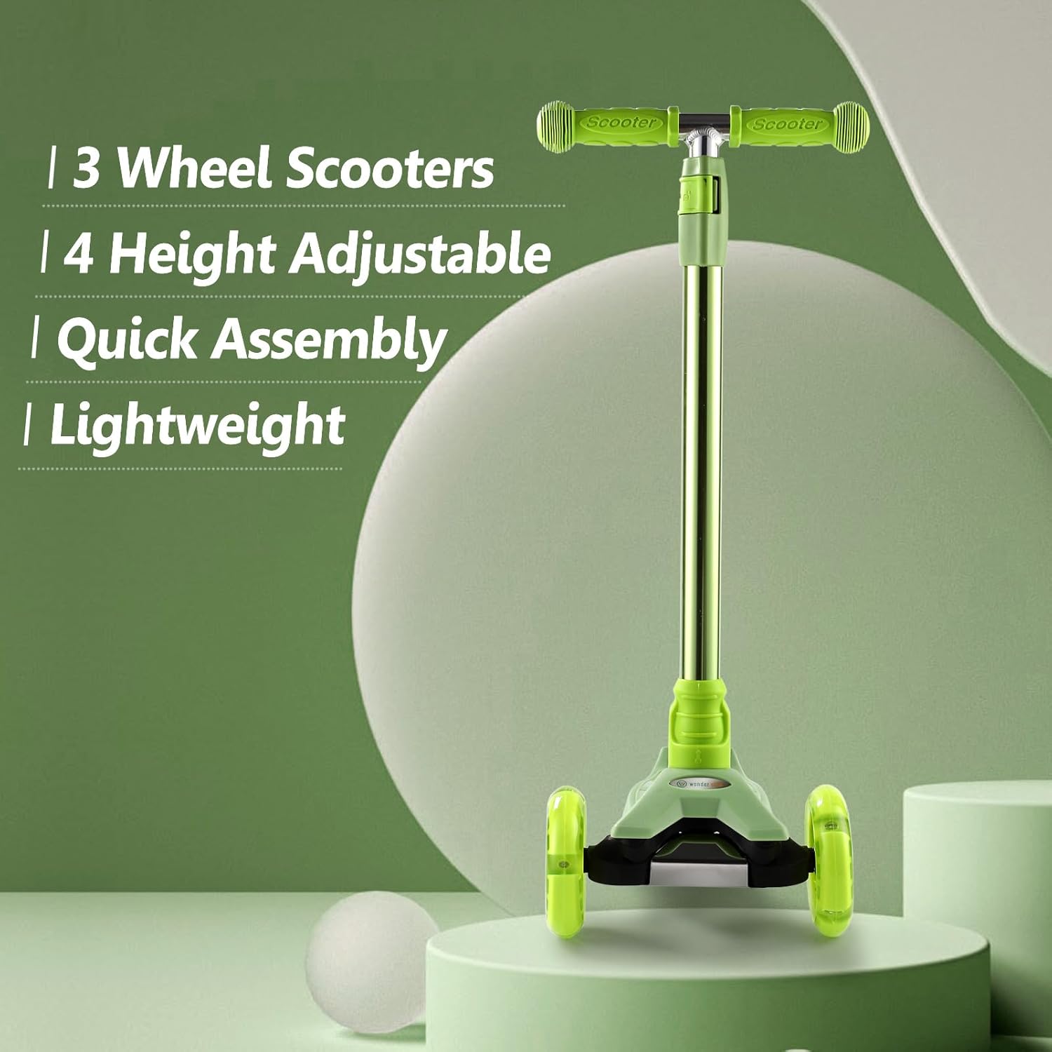 Detalle 2 de 3 Wheel Scooter for Kids Ages 6-12 154 lbs