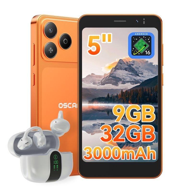 Detalle de OSCAL Flat 3C Mini 4G 3GB/32GB - smartphone compacto con batería extraíble (Naranja)