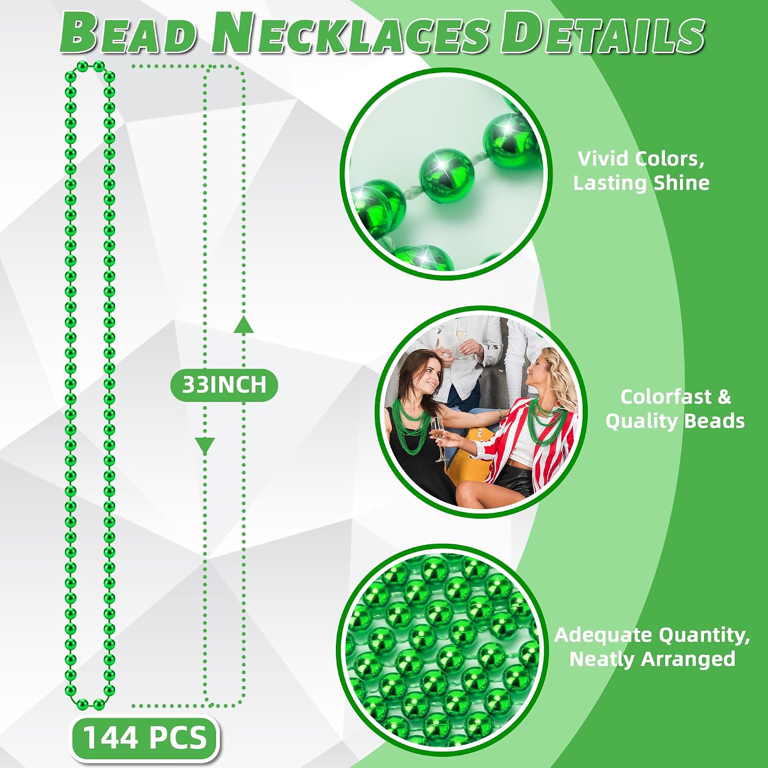 Thumbnail 2 de YAXINRUI 144 pcs St Patrick's Beads
