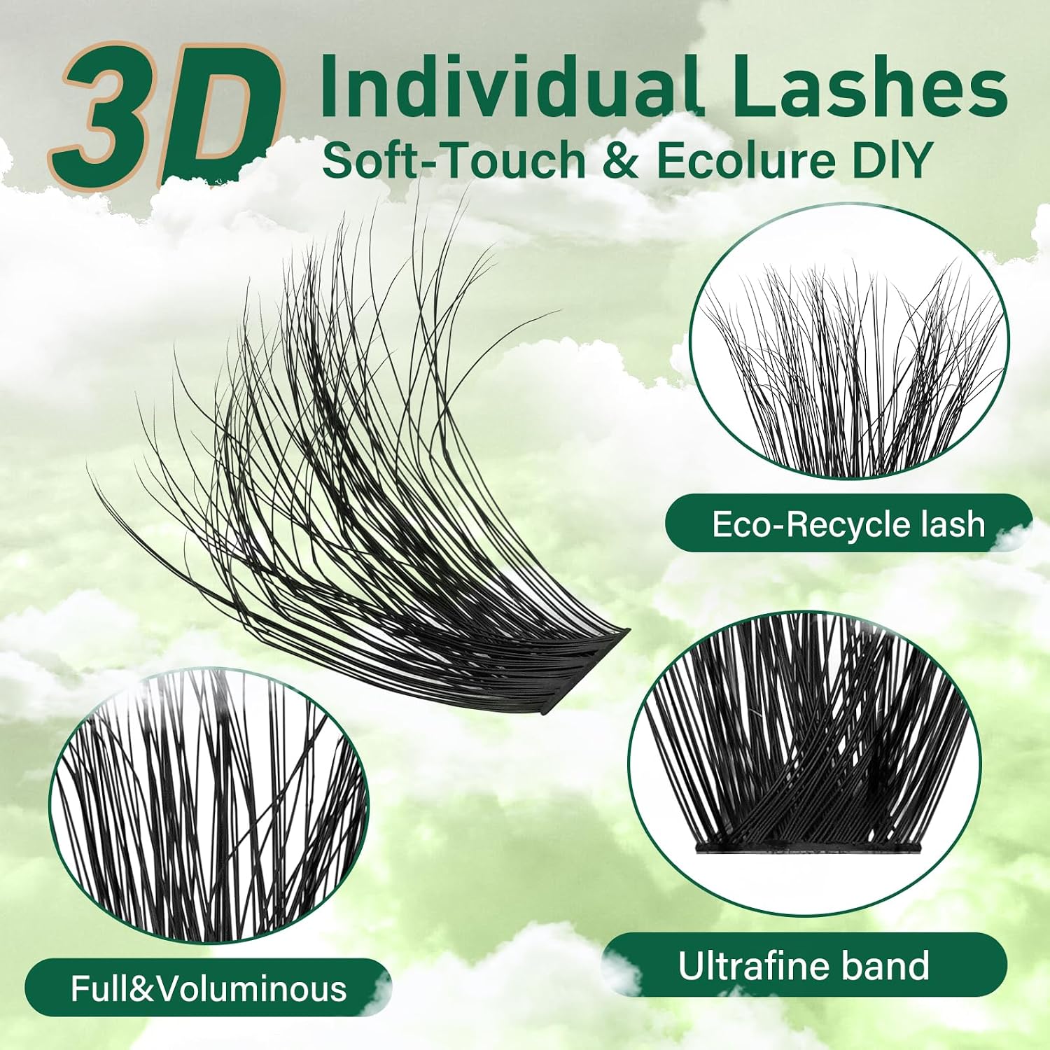 Detalle de KEYYOU Lash Clusters 9-18MIX