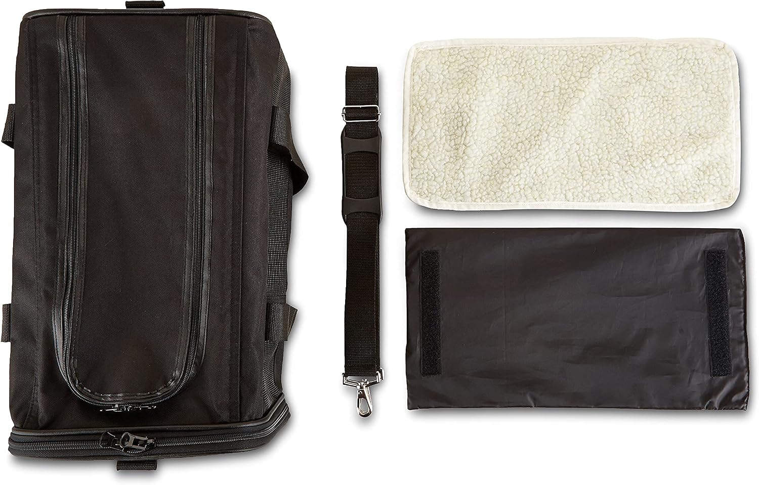 Detalle 2 de Amazon Basics AMZSC-002 Borsa da trasporto per cani e gatti, taglia M (42 × 27 × 28 cm), nero