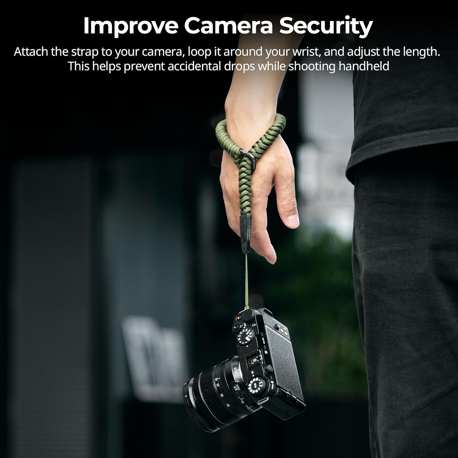 Detalle 2 de SMALLRIG Camera Wrist Strap – universeller geflochtener Handgurt mit verstellbarem Sicherheitsriemen für DSLR & spiegellose Kameras
