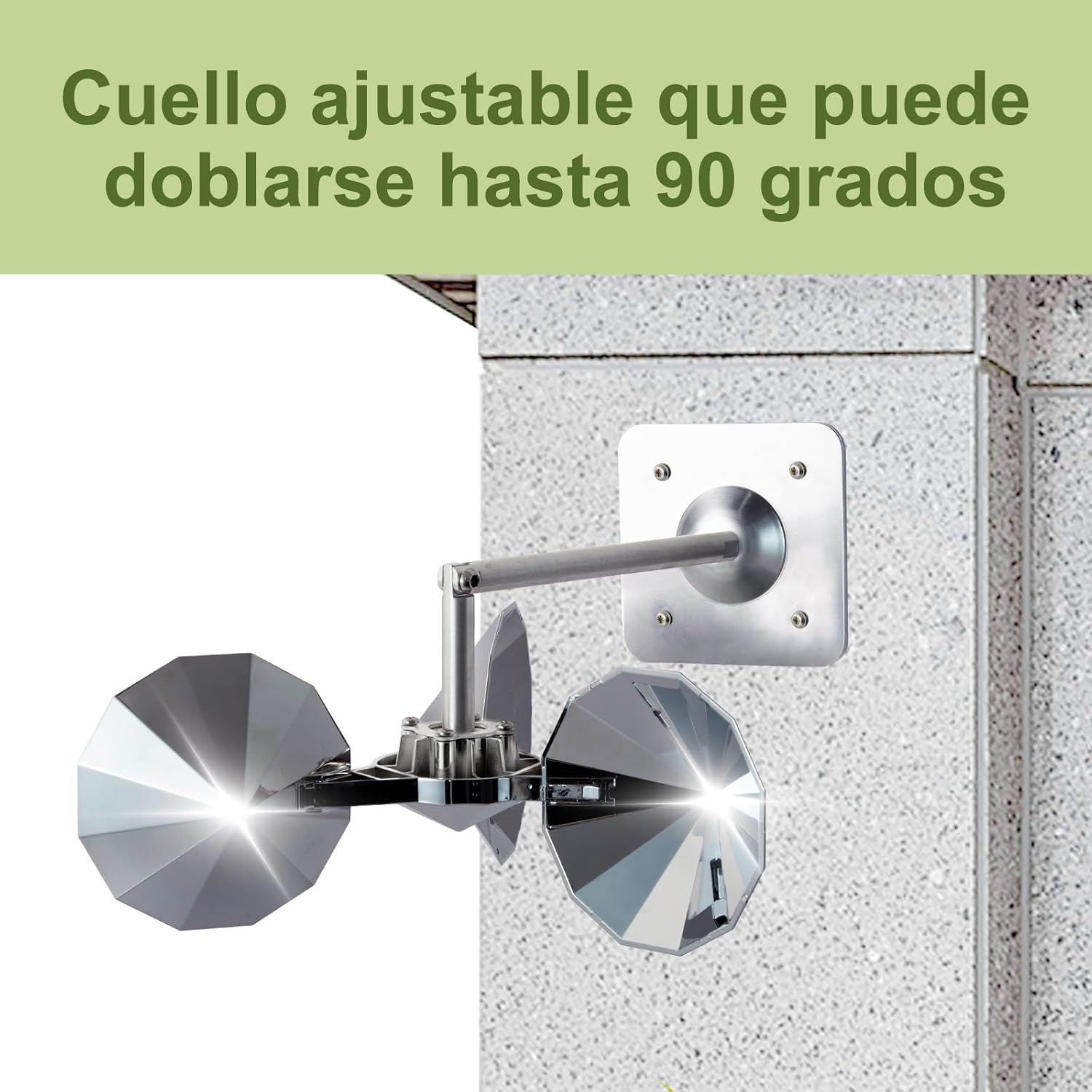 Detalle de OFFO Ahuyenta Palomas 360° reflector giratorio