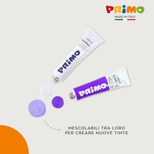 Detalle de PRIMO Valigetta Colori per Bambini +3 Anni con Tempere: 22 Tubetti da 12 ml + 2 Pennelli e Tavolozza Incluso