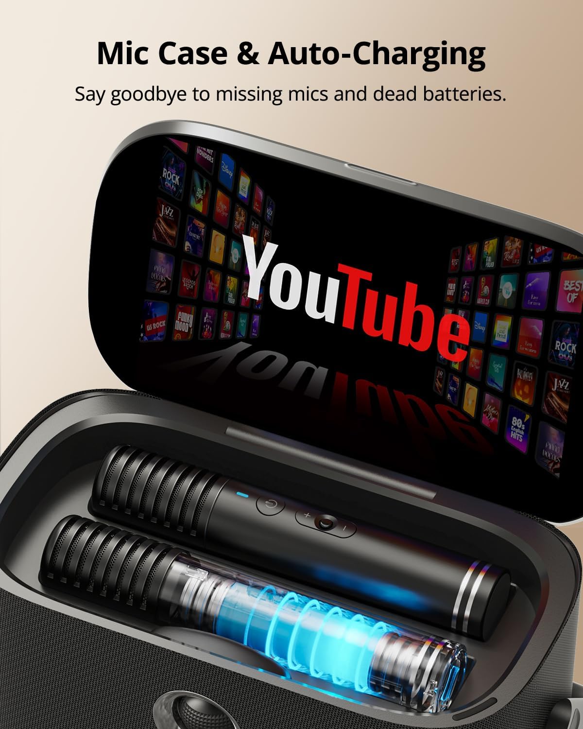 Thumbnail 6 de Ikarao Shell S2 Portable Karaoke Machine with Lyrics Screen, 2 Wireless Mics