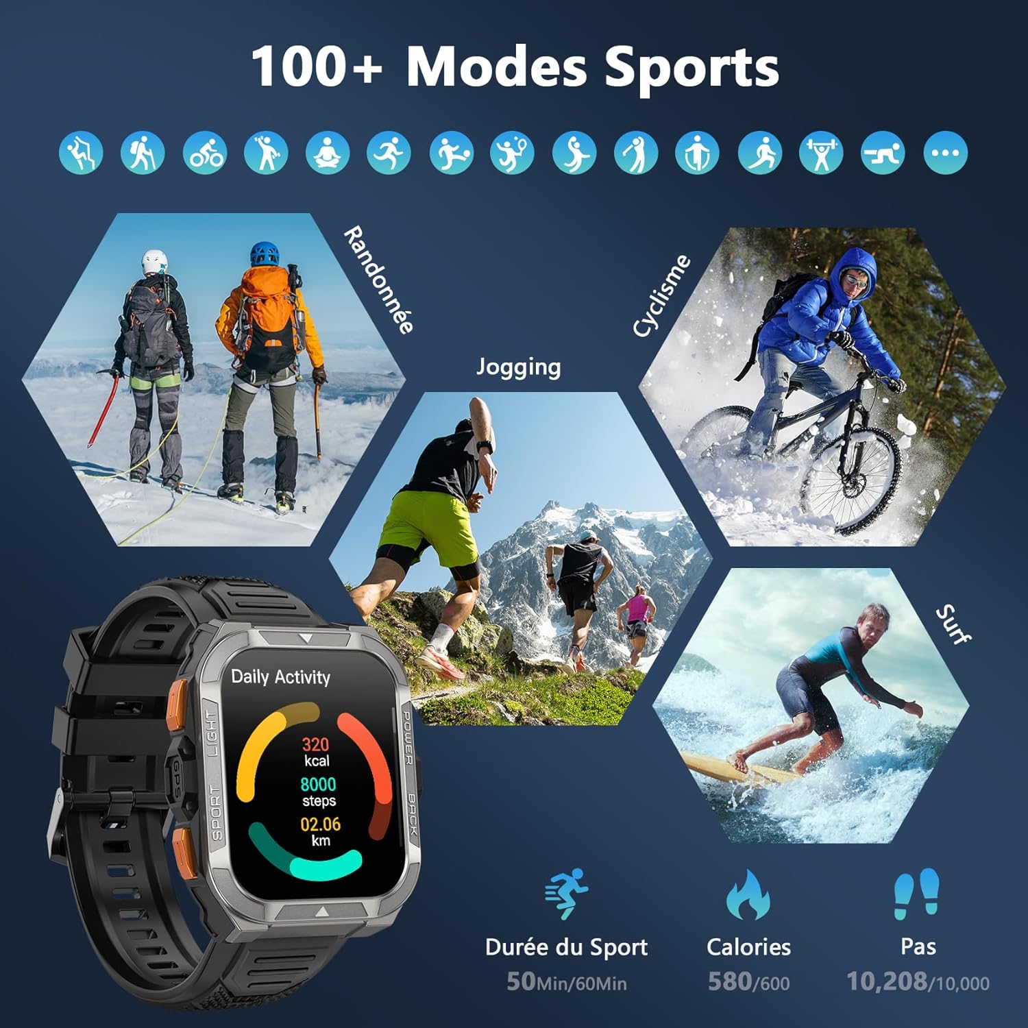 Thumbnail 4 de Blackview W80Pro : Montre Connectée Homme avec GPS Intégré et 900 mAh – Santé, sport et autonomie