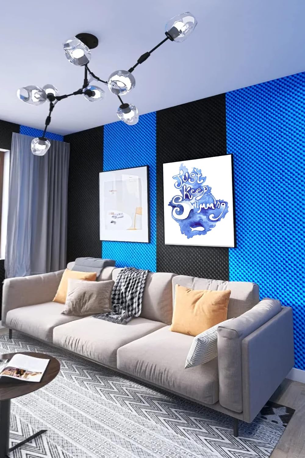 Thumbnail 6 de Yaolabjer Black Acoustic Foam Panels, 48 x 24 x 2 in Egg-Crate Polyurethane