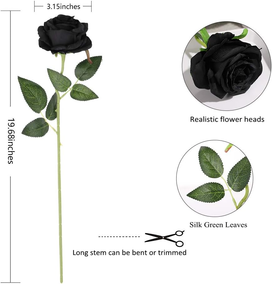 Thumbnail 6 de Tifuly 12 Stück künstliche Rosen mit langem Stiel, Seide, 50 cm – realistische Blumen für Hochzeit, Dekoration und Gestaltung