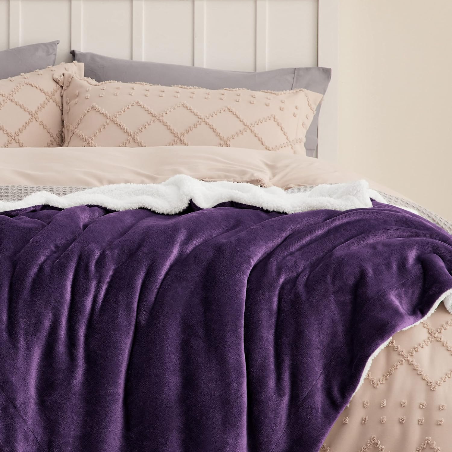 Detalle 2 de BEDSURE Kuscheldecke 150x200 cm Sherpa Flanell