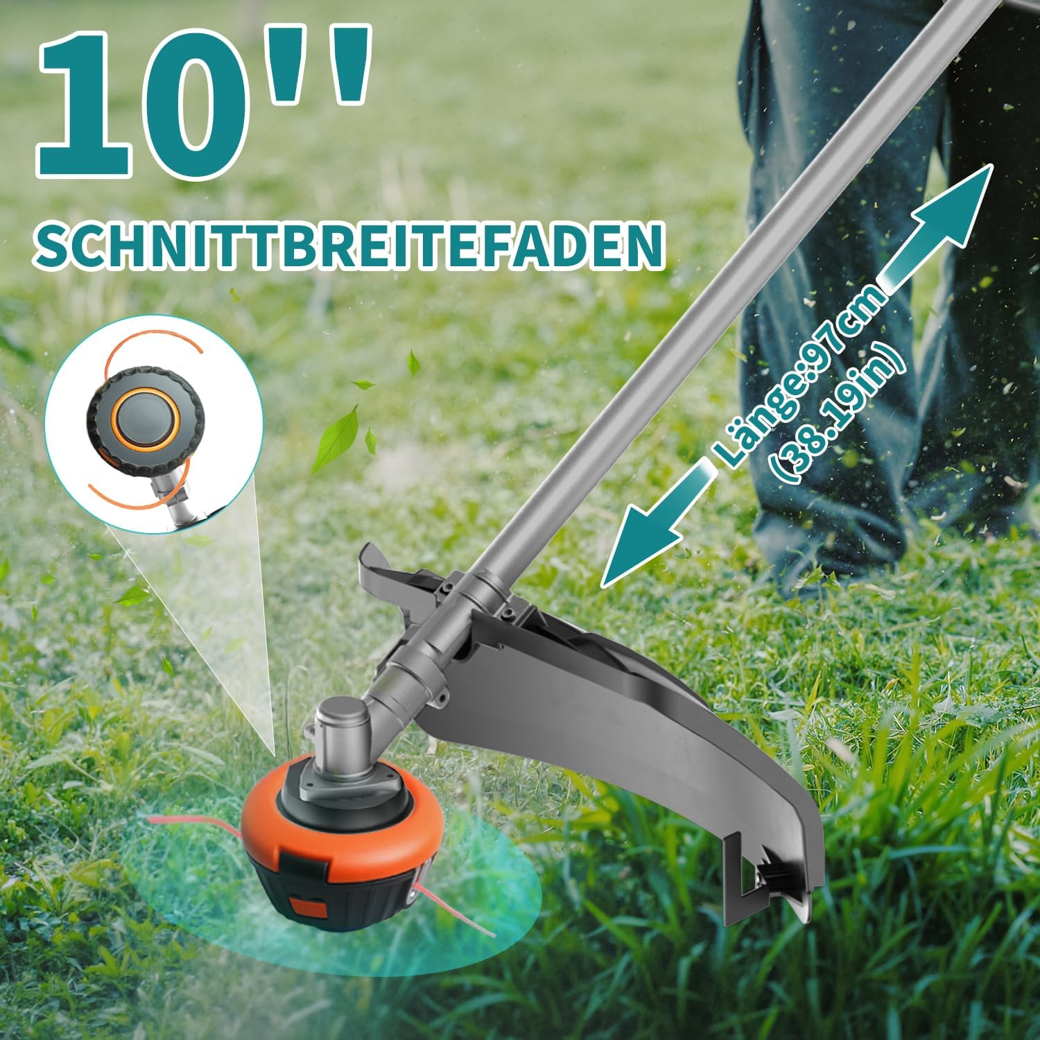 Thumbnail 1 de Traumheim Akku-Rasentrimmer 4-in-1 mit 2× 4,0Ah Akkus und bürstenlosem 950-W-Motor