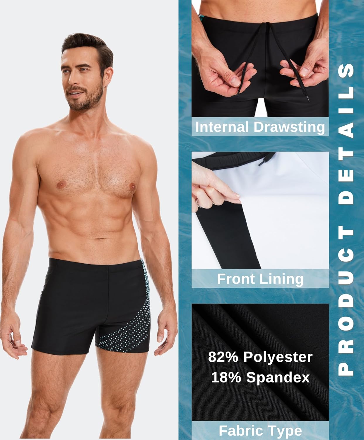 Thumbnail 2 de AMZSPORT Swimming Trunks Men: Quick Dry Swim Shorts for Everyday Beach & Pool Use