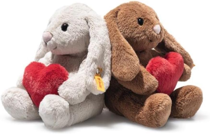 Thumbnail 3 de Steiff Hoppie Hase mit Herz, 16 cm, hellgrau – weiches Plüschtier zum Kuscheln und Spielen