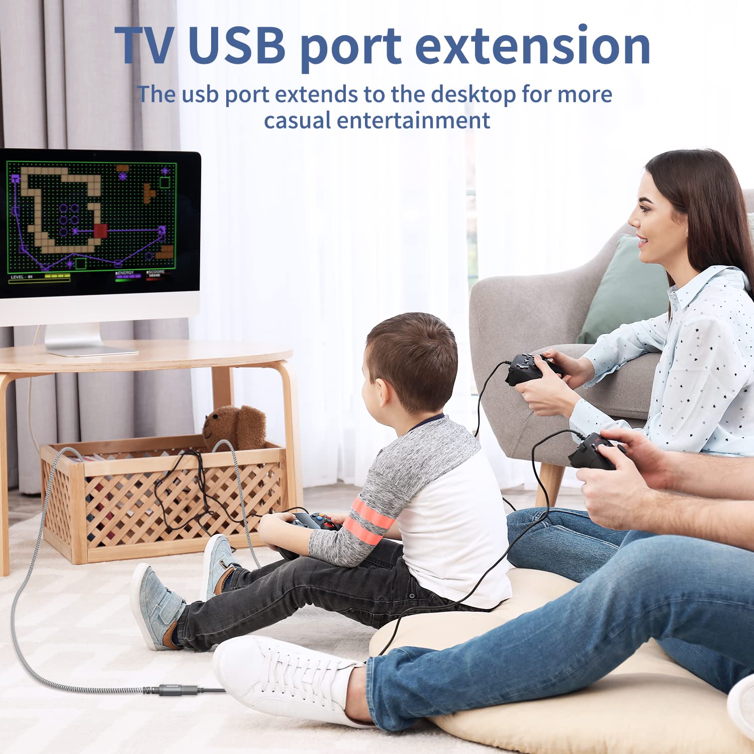 Thumbnail 4 de Kiuet USB 3.0 Verlängerungskabel 3 m, Typ A Stecker auf Buchse – für Tastatur, Maus, Xbox & mehr