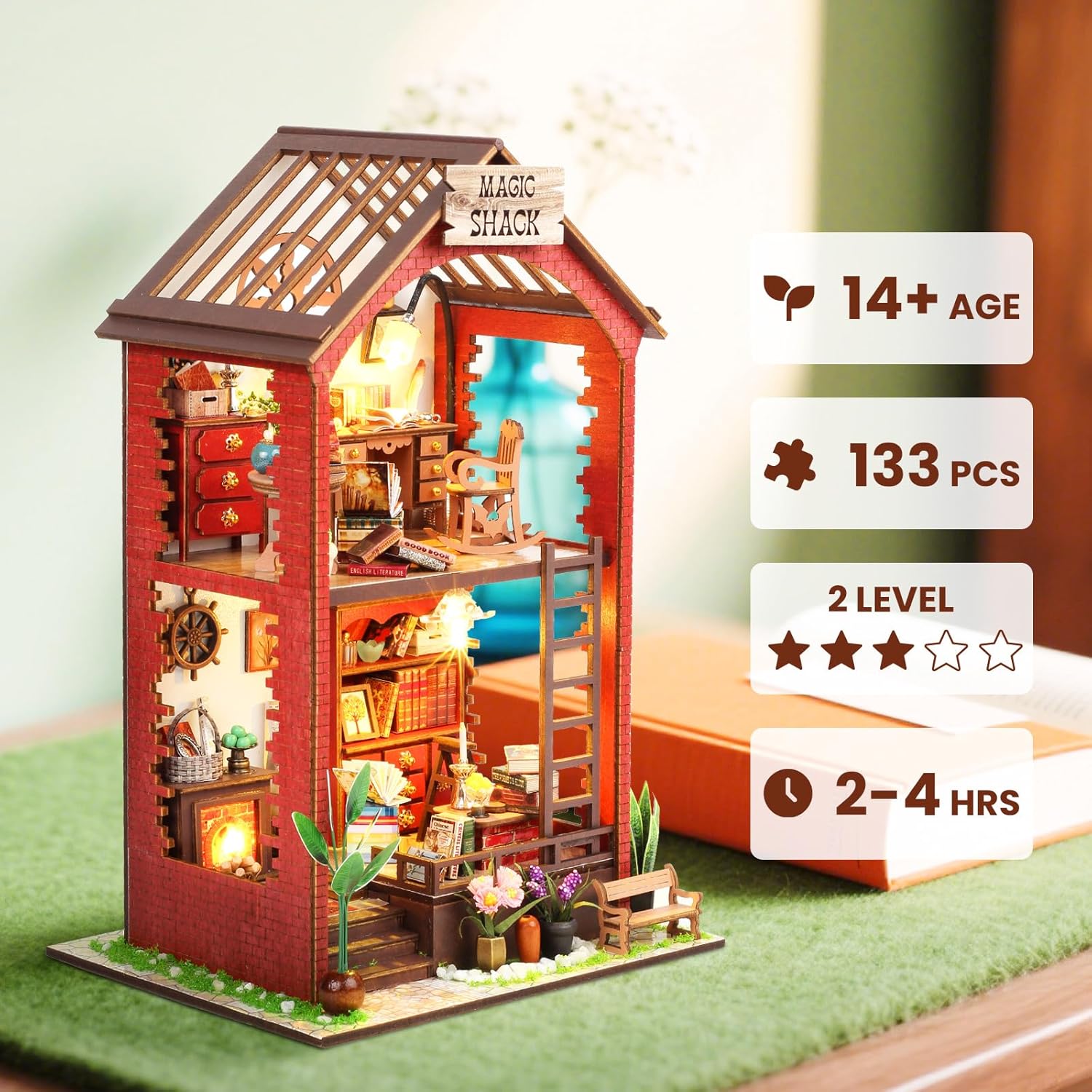 Thumbnail 2 de Lycidae Book Nook Kit für Erwachsene DIY Miniaturhaus mit Licht (14+)