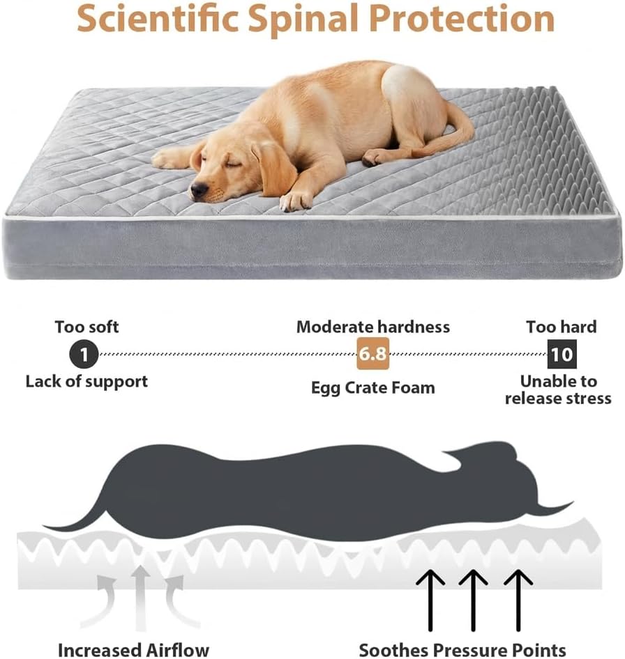 Detalle de Quilmfoam Orthopedic XXL Dog Bed (Waterproof, Removable Cover) for Large Dogs