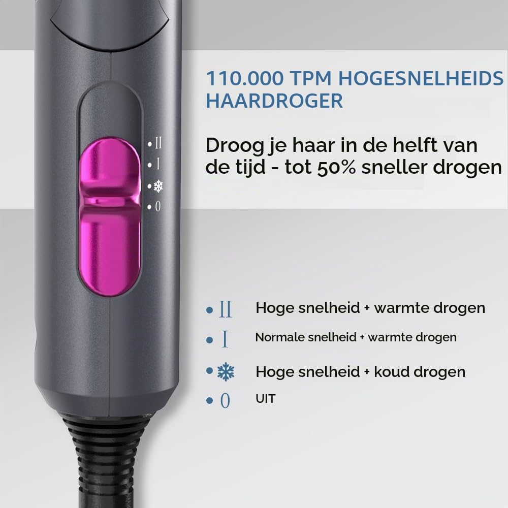 Thumbnail 4 de Amurhey opvouwbare reisföhn 2000 W met ionentechnologie en diffuser