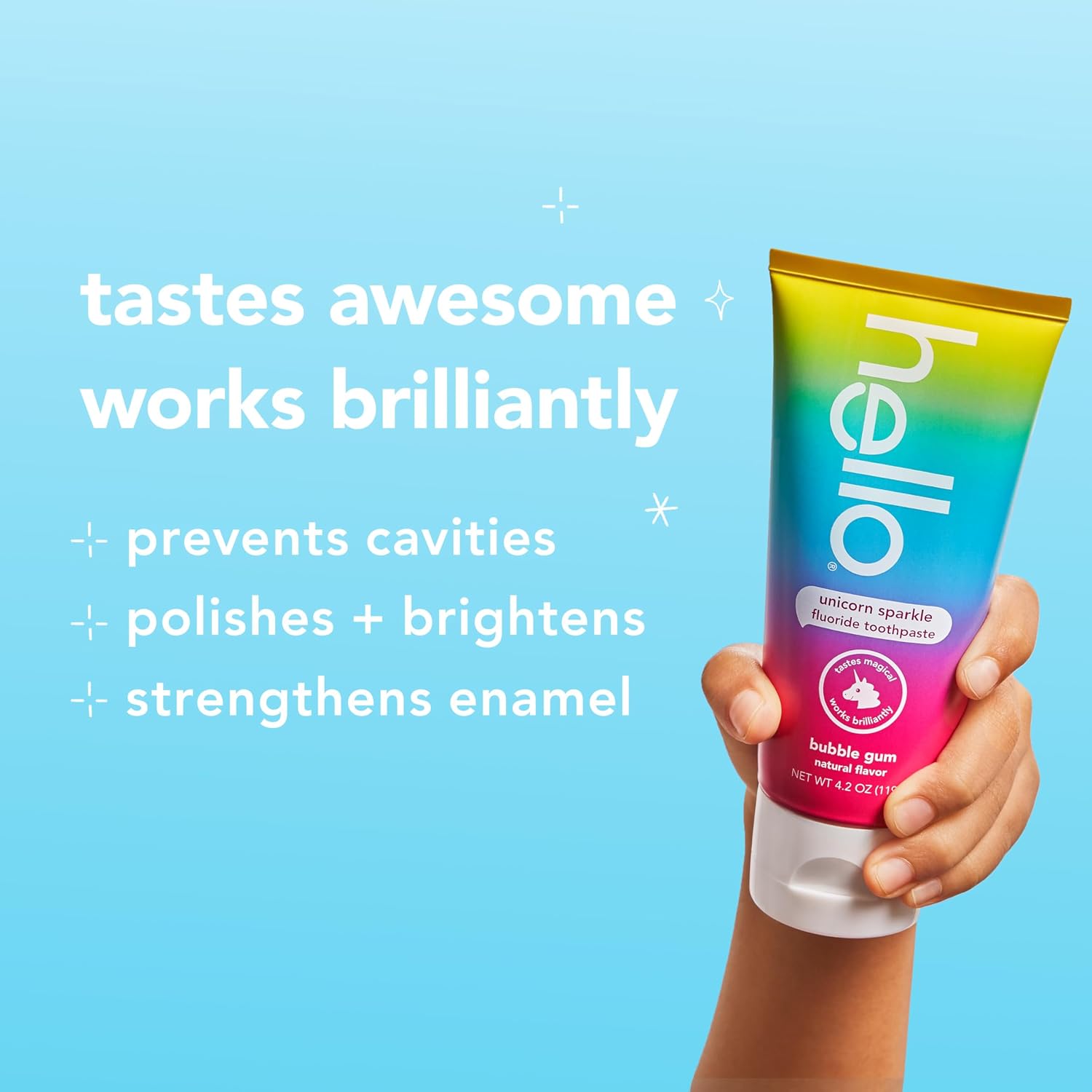 Detalle de Hello Kids Fluoride Toothpaste 3-Pack, 4.2 oz 🪥