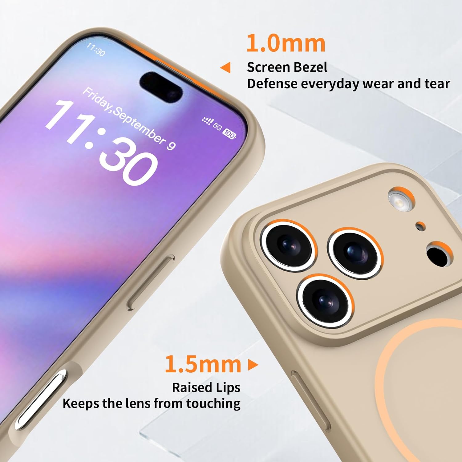 Thumbnail 3 de YIBAMI Magnetic Silicone Case for iPhone 17 Pro (6.3-inch) – Beige