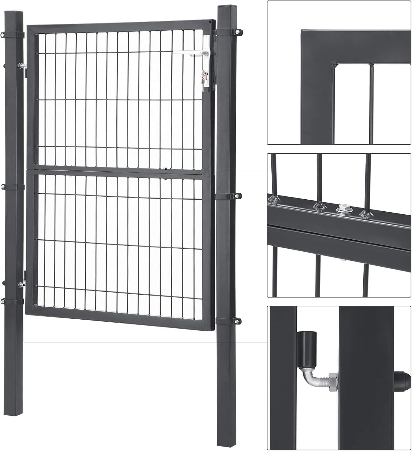 Thumbnail 3 de SONGMICS Portillon de Jardin 106 x 125 cm Maille acier