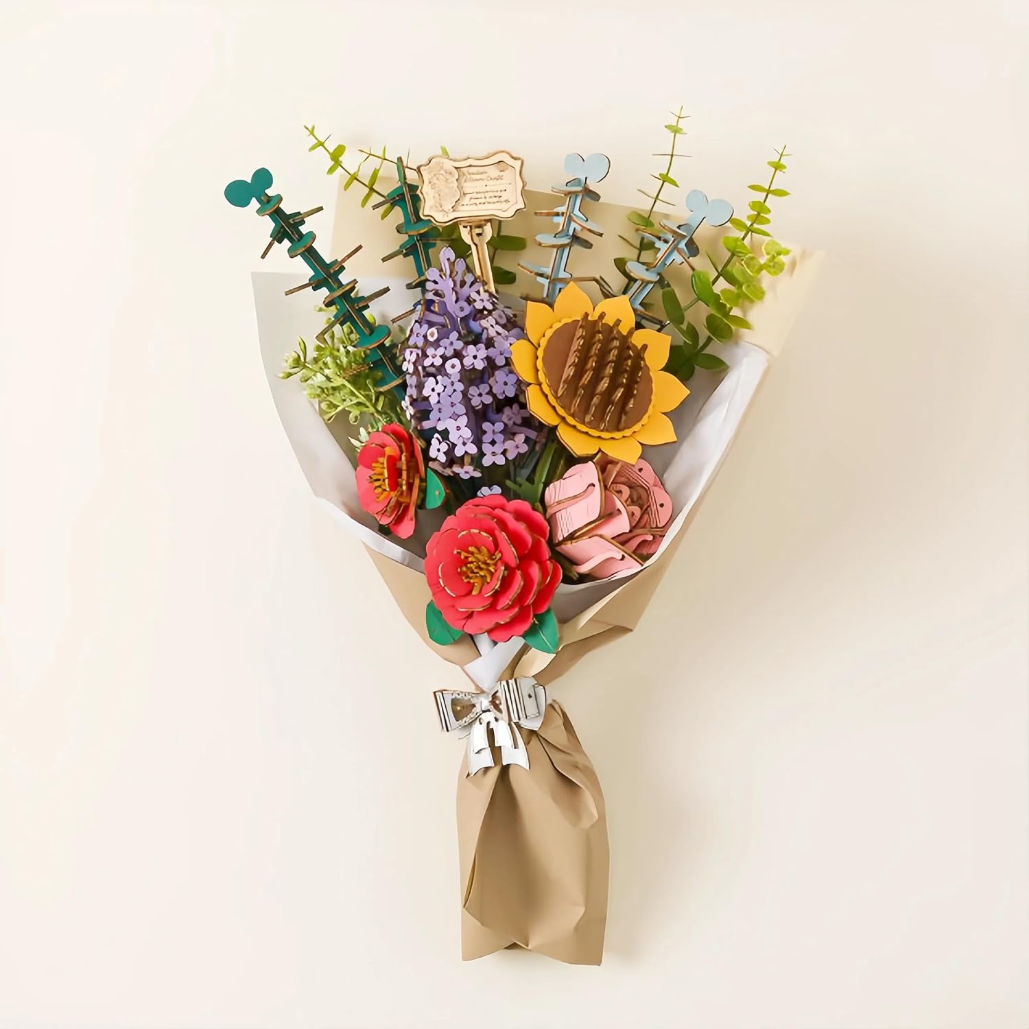 Detalle de ROBOTIME TW01H Wooden Flower Bouquet Kit