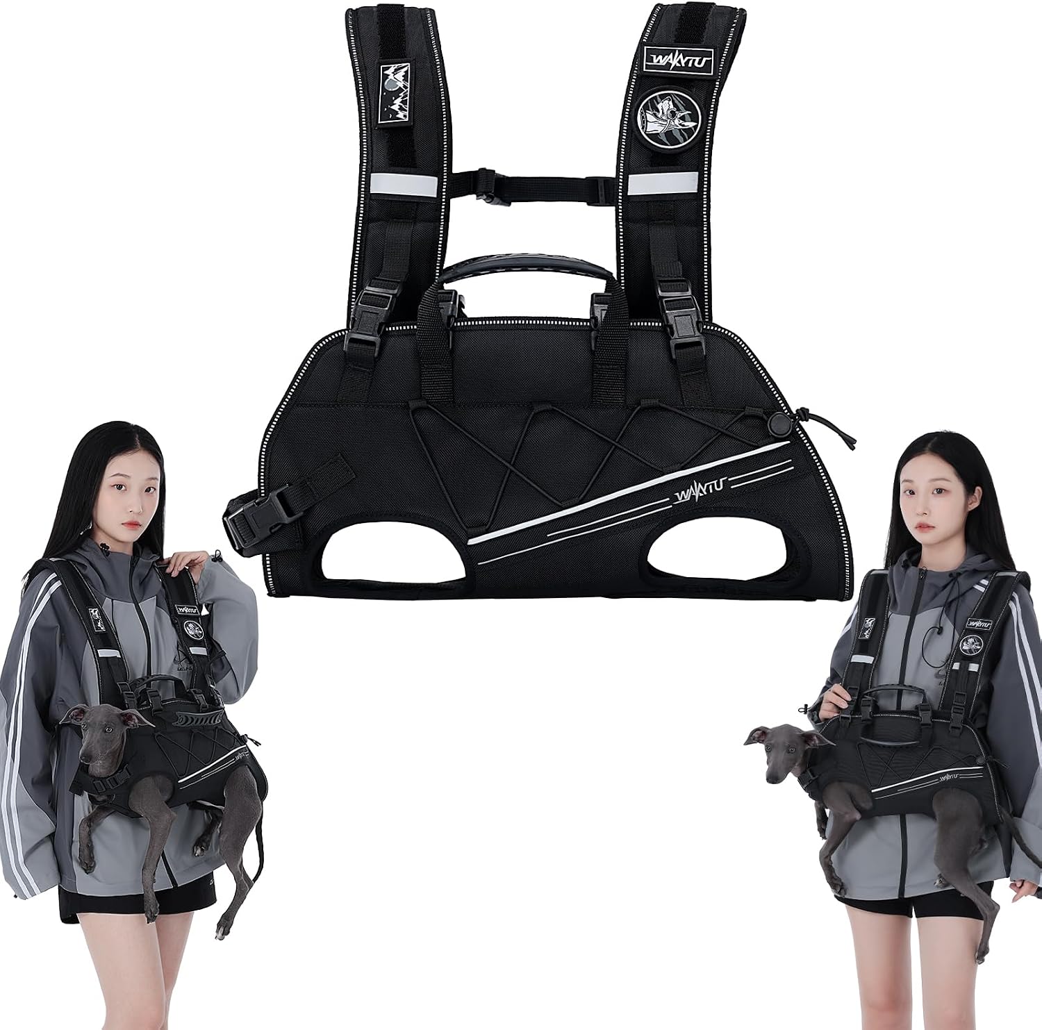 Detalle de Wakytu Rucksack-Tragetasche für kleine Hunde 4–8 kg