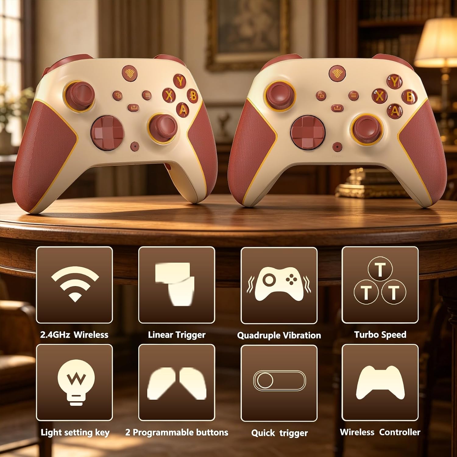 Thumbnail 2 de SZYUYU 2.4GHz Wireless Xbox Controller, Hall Effect Sticks, RGB, Beige