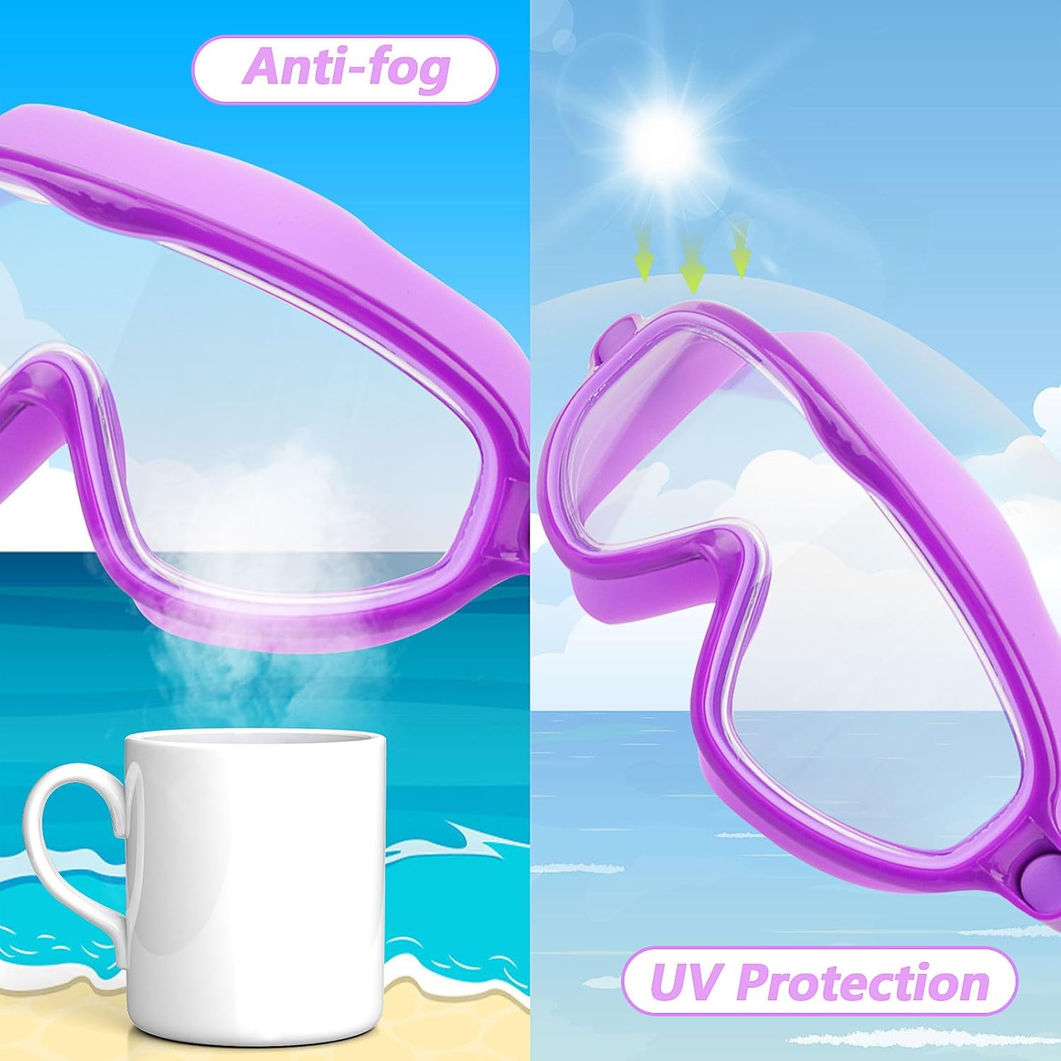 Thumbnail 4 de Moseem Kids Swimming Goggles 2-Pack for Ages 3–15 🏊
