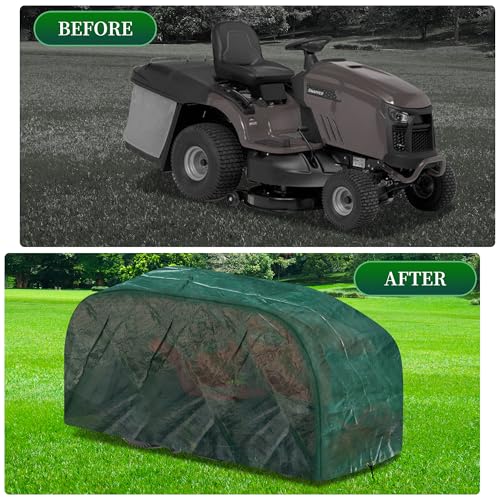 Detalle de RICHIE Riding Lawn Mower Cover – Waterproof & Windproof, 165 x 110 x 103 cm