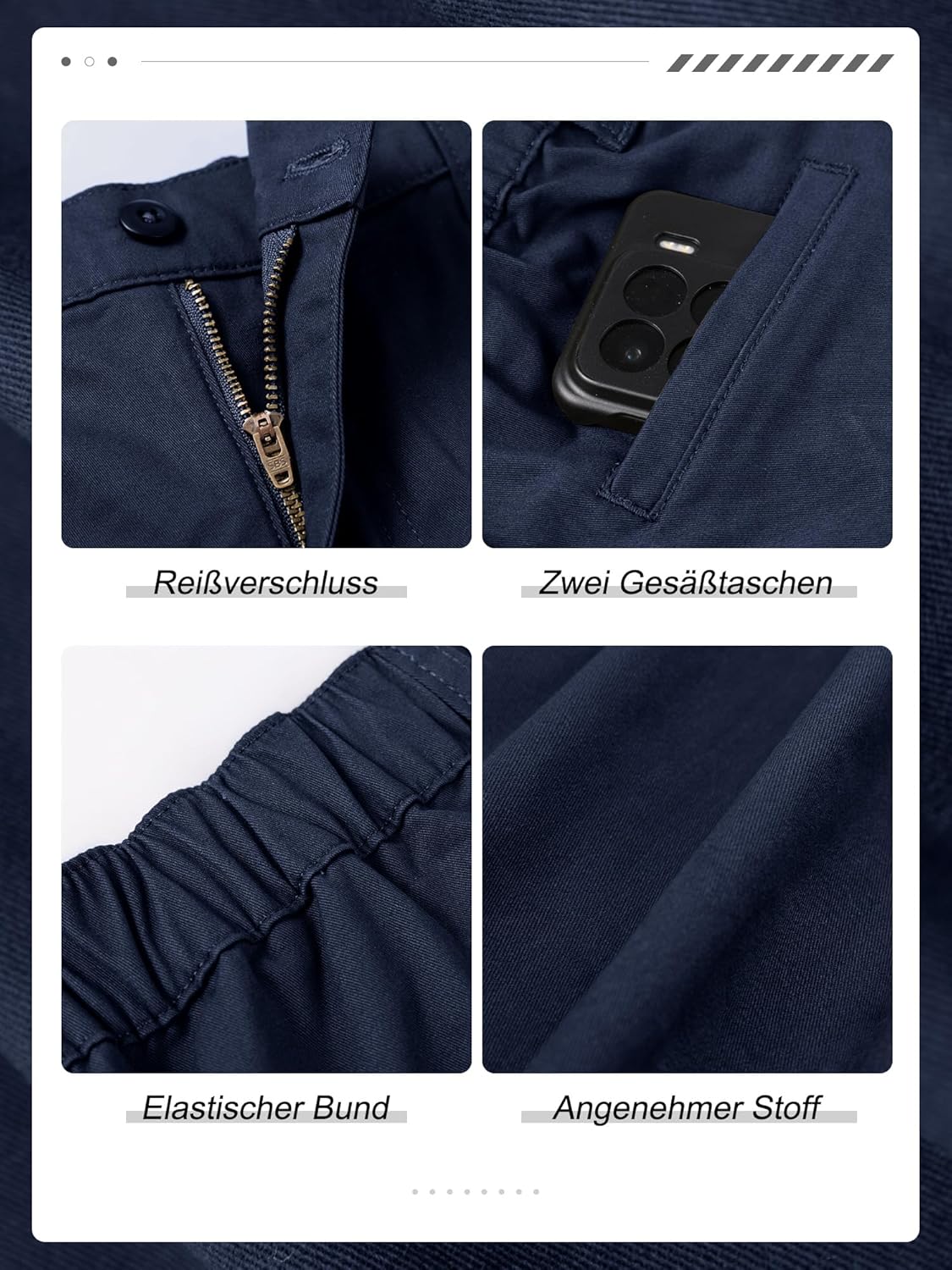 Thumbnail 4 de StylSense Kurze Hosen Herren Sommer – Leichte Baumwolle Cargo Shorts mit Taschen