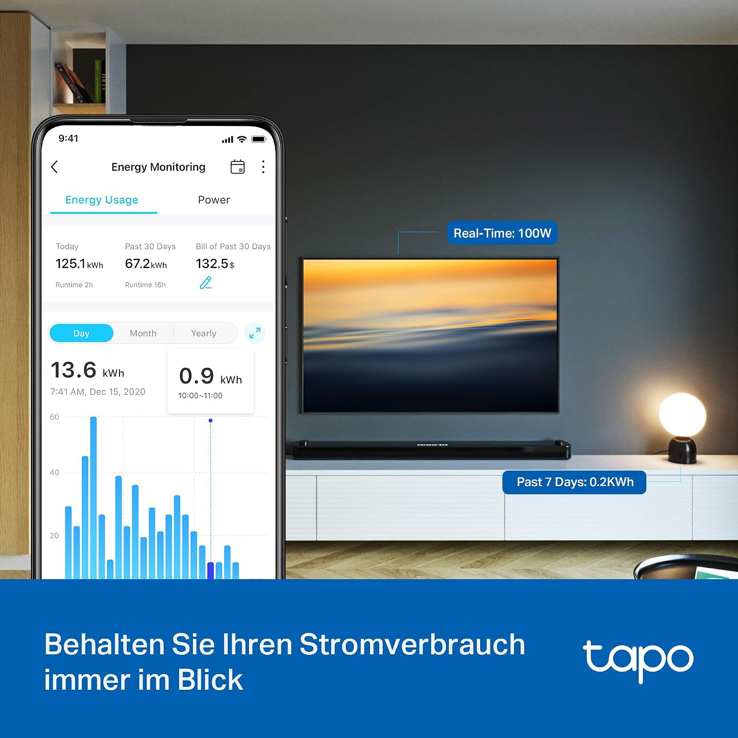 Detalle 2 de Tapo TP-Link Smart WLAN Steckdose P110 mit Energieverbrauchsmesser 4er Pack