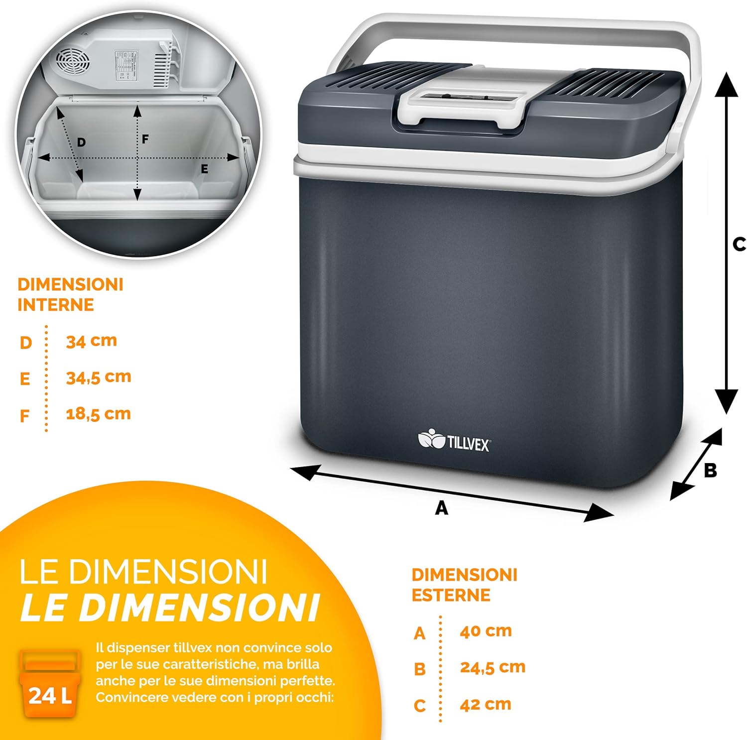 Thumbnail 4 de tillvex Frigorifero 24L portatile per campeggio