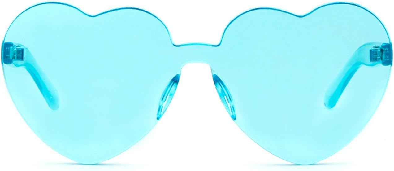Thumbnail 3 de ADEWU Lunettes de soleil sans monture en forme de cœur – Lunettes candy color pour filles