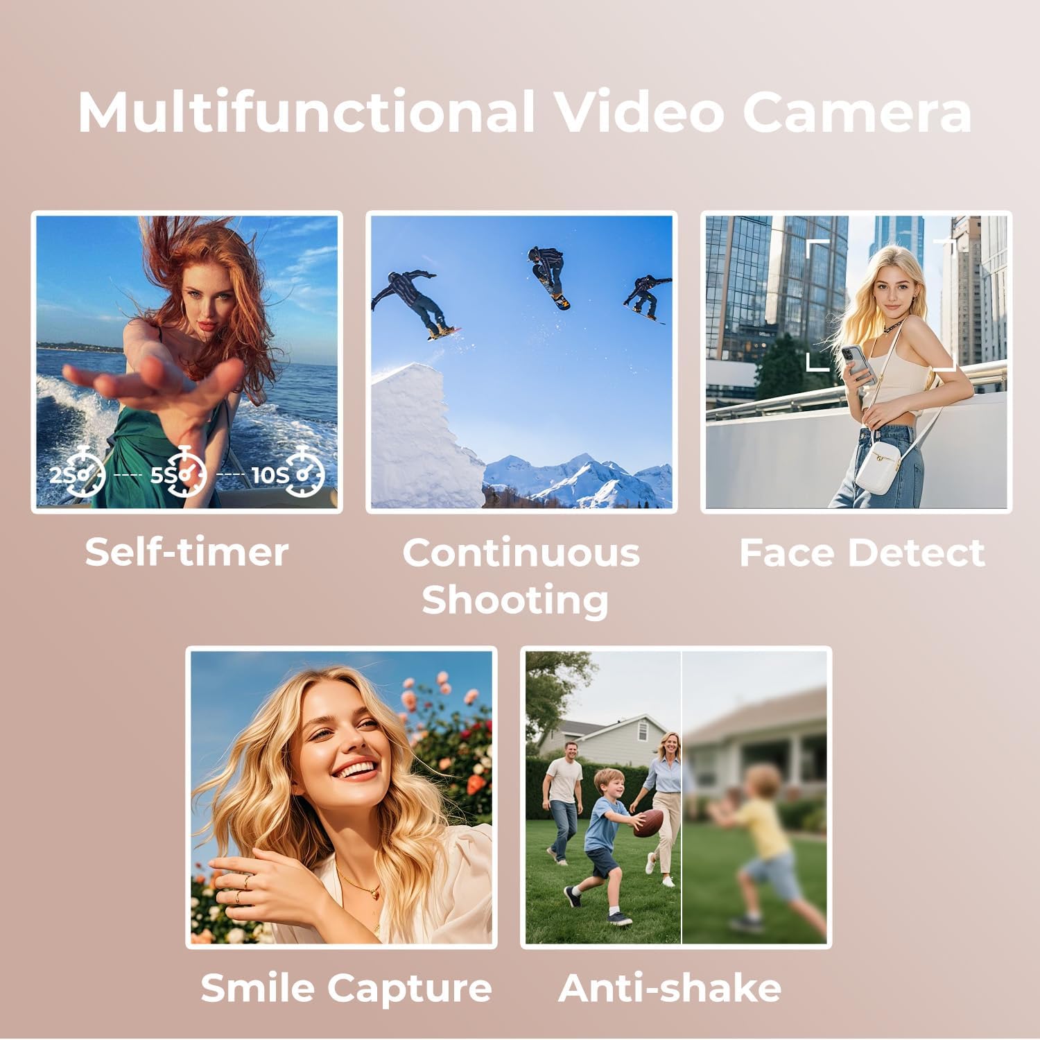 Detalle de CAMWORLD Caméra Vidéo Caméscope 2.7K 48MP – Zoom 18x, Écran Rotatif 270° et Kit 32 Go