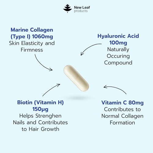 Thumbnail 1 de New Leaf Products Pure Marine Collagen 100% Marine Collagen Type I with Hyaluronic Acid & Vitamin C