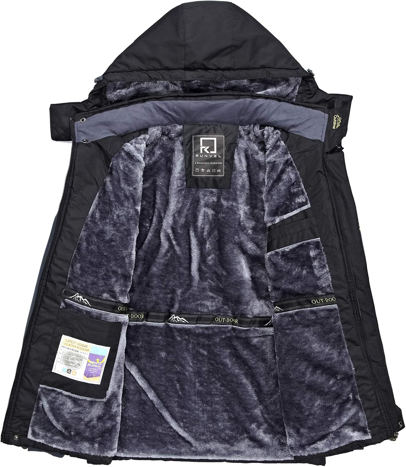 Thumbnail 4 de R RUNVEL Men's Waterproof Fleece Jacket with Detachable Hood