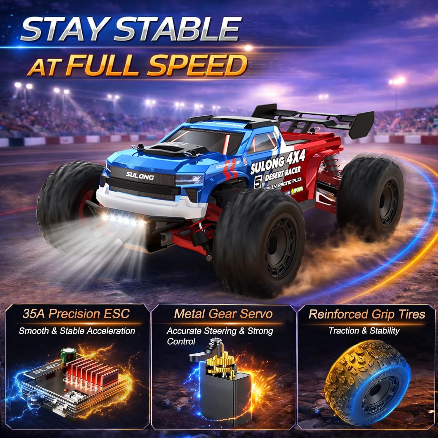 Detalle de Tigora 4WD RC truck, 45 KPH